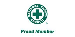Het „Proud Member“-logo van de National Safety Council, met een groen logo in de vorm van een medisch kruis op een witte achtergrond.